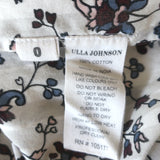 Ulla Johnson Kati Ruffle Blouse White Floral Print Cotton Size 0 Long Sleeve Top