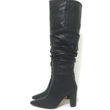 IRO Ruched Leather Knee High Boots Black Size 37