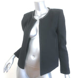 IRO Tim Leather-Trim Open Front Jacket Black Size 28