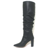IRO Ruched Leather Knee High Boots Black Size 37