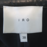 IRO Tim Leather-Trim Open Front Jacket Black Size 28