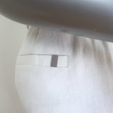 Brochu Walker Talia Cropped Pants White Stretch Linen Size Small