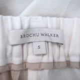 Brochu Walker Talia Cropped Pants White Stretch Linen Size Small