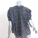 Ulla Johnson Gaia Ruffle Top Dark Brown/Black Floral Print Cotton Size 0