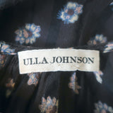 Ulla Johnson Gaia Ruffle Top Dark Brown/Black Floral Print Cotton Size 0
