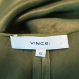 Vince Sleeveless Midi Dress Green Crinkled Satin Size Extra Small