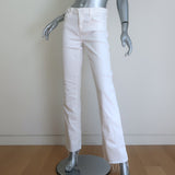 L'Agence Sneeki Low Rise Straight Leg Jeans White Stretch Denim Size 27