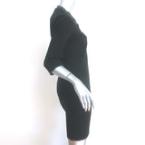 Veronica Beard Zip-Front Mini Dress Black Leather-Trim Wool-Blend Size 1