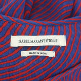 Isabel Marant Etoile Blouse Red/Blue Maze Print Chiffon Size 36 Long Sleeve Top