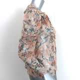 Ulla Johnson Colette Blouse Light Pink Lurex Floral Print Silk Size 0