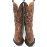 GANNI Embroidered Western Boots Brown Leather Size 39