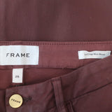 FRAME Le Crop Mini Bootcut Jeans Bordeaux Coated Stretch Cotton Size 25 NEW