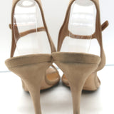Ralph Lauren Purple Label Crisscross Sandals Beige Suede Size 8.5 Open Toe Heels