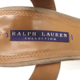 Ralph Lauren Purple Label Crisscross Sandals Beige Suede Size 8.5 Open Toe Heels