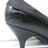 Lanvin Mary Jane Pumps Black Patent Leather Size 37.5 Pointed Toe Heels