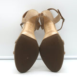 Ralph Lauren Purple Label Crisscross Sandals Beige Suede Size 8.5 Open Toe Heels