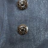 Alaia Metallic Denim Double Breasted Coat Indigo Size 40