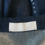 Alaia Metallic Denim Double Breasted Coat Indigo Size 40