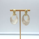 Jenna Blake Diamond Conch & Lapis Interchangeable Earrings Textured 18K Gold