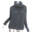 Alice + Olivia Cowl Neck Sweater Charcoal Wool Mixed Knit Size Large