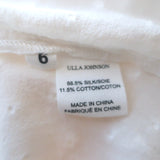 Ulla Johnson Reine Tassel Top Ivory Swiss Dot Chiffon Size 6 Cap Sleeve Blouse