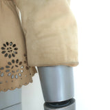RED Valentino Laser Cut Suede Jacket Beige Size 42