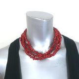 Coral Triple-Strand Necklace