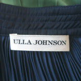 Ulla Johnson Maysha Striped Pleated Midi Dress Navy/Multi Satin Size 2