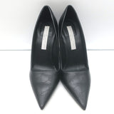 Stella McCartney Perforated Logo Pumps Black Faux Leather Size 38 NEW