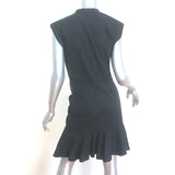 Veronica Beard Fountain Ruched Shirt Dress Black Stretch Cotton Size 6