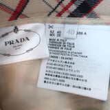 Prada Plaid Pleated Midi Skirt Ivory/Red/Navy Virgin Wool Size 40