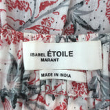 Isabel Marant Etoile Elfa Tiered Midi Skirt White/Red Printed Cotton Size 38