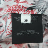 Isabel Marant Etoile Elfa Tiered Midi Skirt White/Red Printed Cotton Size 38