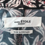 Isabel Marant Etoile Tova Ruched Midi Dress Black Floral Print Jersey Size 38