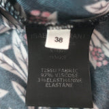 Isabel Marant Etoile Tova Ruched Midi Dress Black Floral Print Jersey Size 38