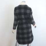 Isabel Marant Etoile Glitz Buffalo Check Blanket Coat Black/Gray Size 34