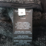 Isabel Marant Etoile Glitz Buffalo Check Blanket Coat Black/Gray Size 34