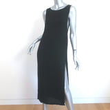 Max Mara Pianoforte Midi Dress Black Crepe Size 42 Sleeveless Side-Zip Tunic