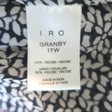 IRO Granby Ruffled Midi Dress Black/Ecru Printed Chiffon Size 36