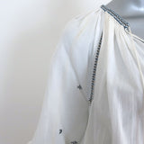 Isabel Marant Etoile Melina Peasant Blouse Cream Embroidered Cotton Size 34