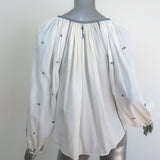 Isabel Marant Etoile Melina Peasant Blouse Cream Embroidered Cotton Size 34