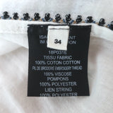 Isabel Marant Etoile Melina Peasant Blouse Cream Embroidered Cotton Size 34