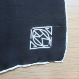 Ralph Lauren Purple Label Art Deco Logo Scarf Black Silk Chiffon