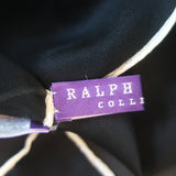 Ralph Lauren Purple Label Art Deco Logo Scarf Black Silk Chiffon