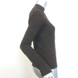 FRAME Smocked Mock Neck Sweater Espresso Silk-Cotton Size Medium NEW