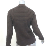FRAME Smocked Mock Neck Sweater Espresso Silk-Cotton Size Medium NEW