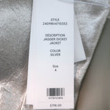 Veronica Beard Metallic Suit Silver Size 4 Jagger Jacket & Millicent Pants NEW