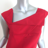 Roland Mouret for Neiman Marcus Asymmetric Sheath Dress Red Crepe Size US 6