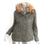 SAM Fur-Lined Utility Jacket Khaki Green Coated Canvas Size Small