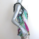 Roberto Cavalli Ruffle-Trimmed Tank Top Multicolor Printed Jersey Size 40